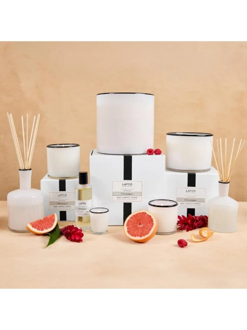 Champagne Reed Diffuser - 6 oz, Up to 3 Months Fragrance, Hand Blown Glass